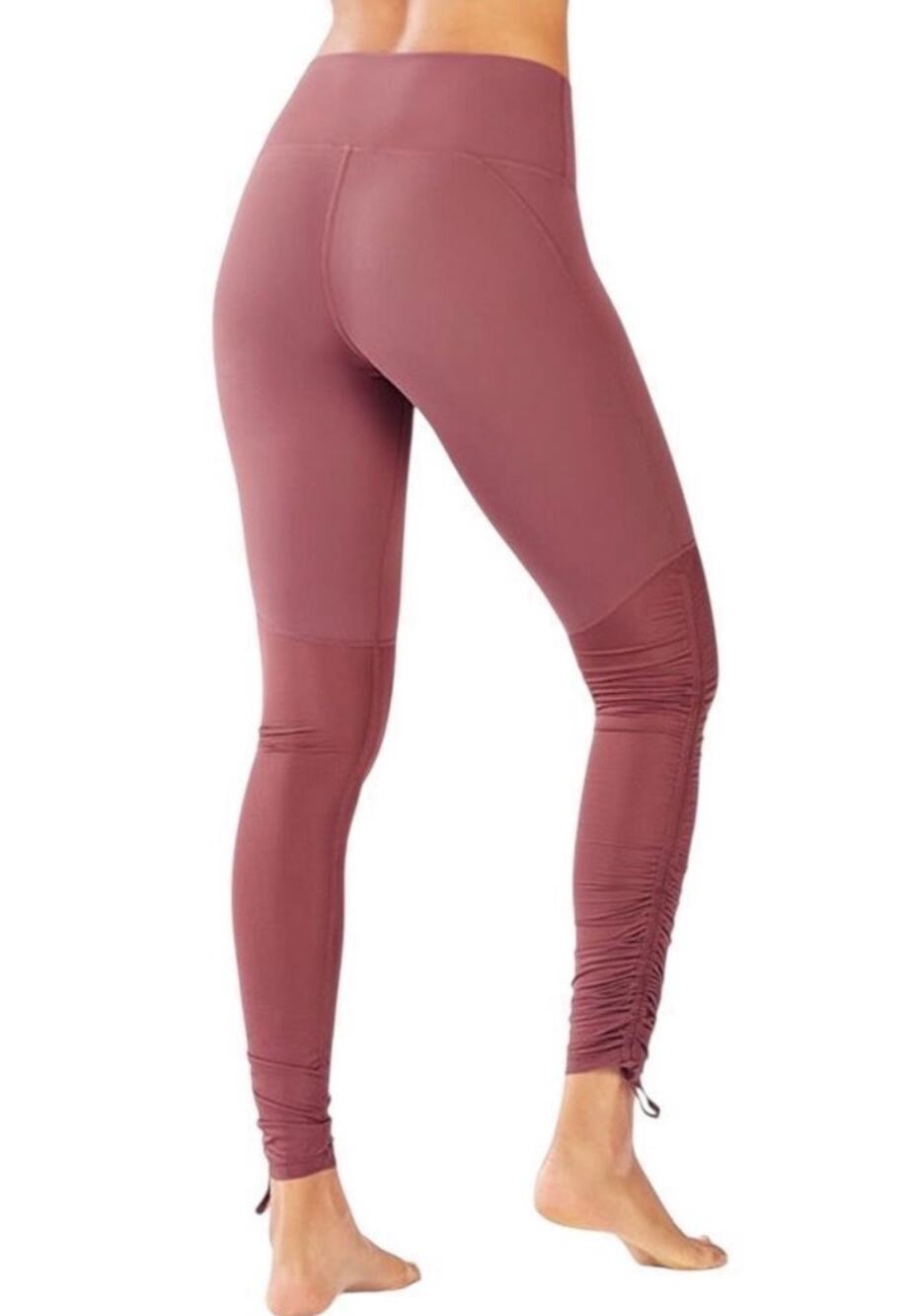 Fabletics PureLuxe Mauve Scrunch Leggings Women’s Medium High Rise Athleisure